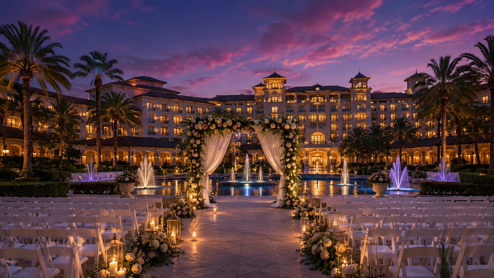 Wedding ceremony setting in Orlando, Florida