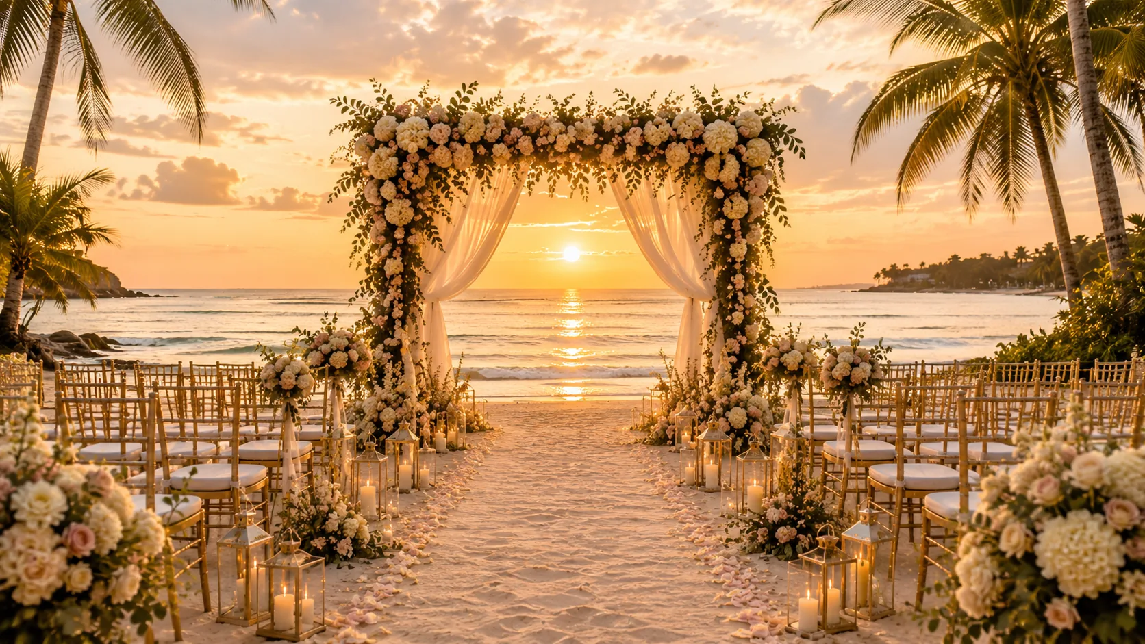 Wedding ceremony setting in Sarasota, Florida