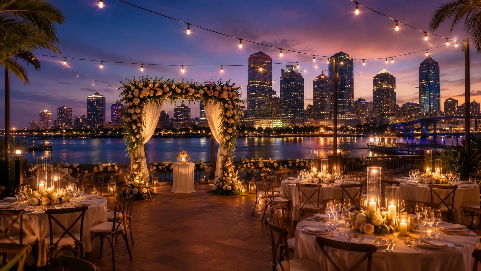 Wedding ceremony setting in Tampa, Florida