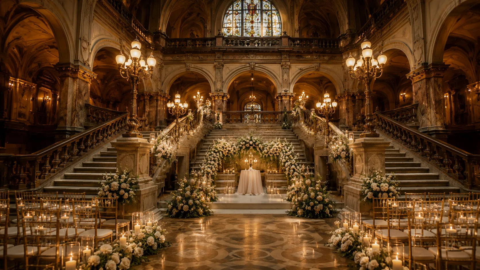 Wedding ceremony setting in Albany, New York