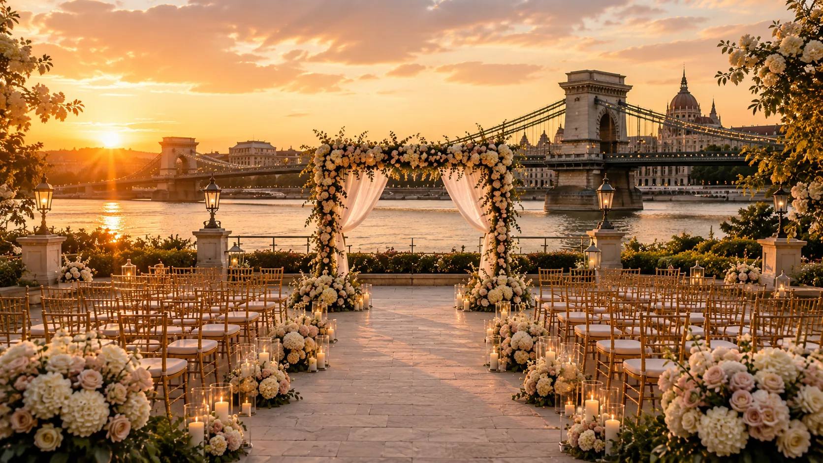 Wedding ceremony setting in Buffalo, New York