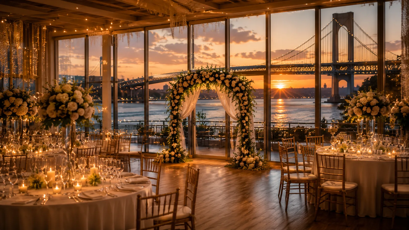 Wedding ceremony setting in Staten Island, New York
