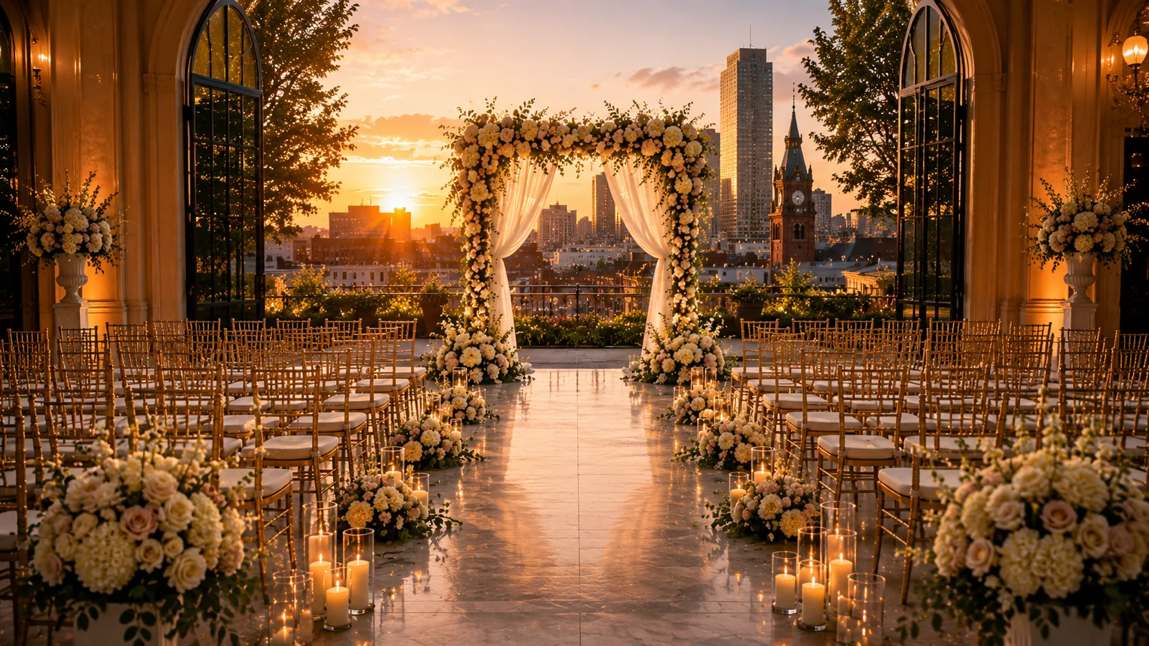 Wedding ceremony setting in Allentown, Pennsylvania