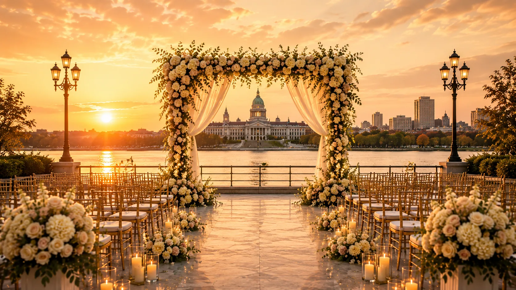 Wedding ceremony setting in Harrisburg, Pennsylvania