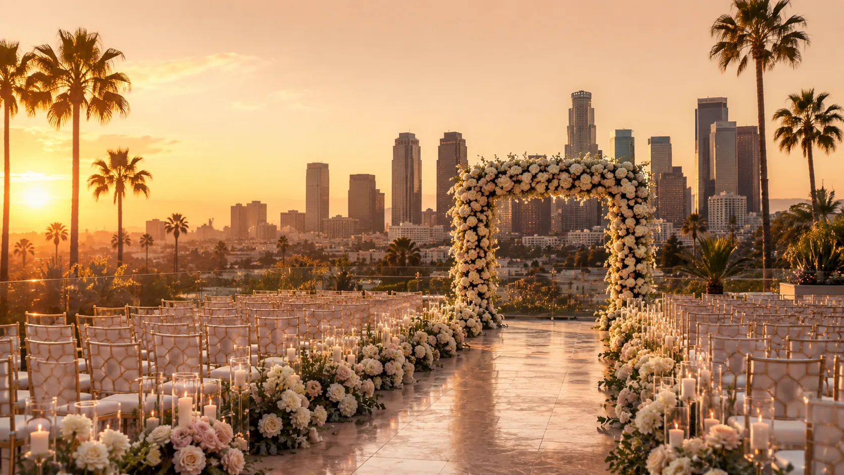 Wedding ceremony setting in Austin, Texas