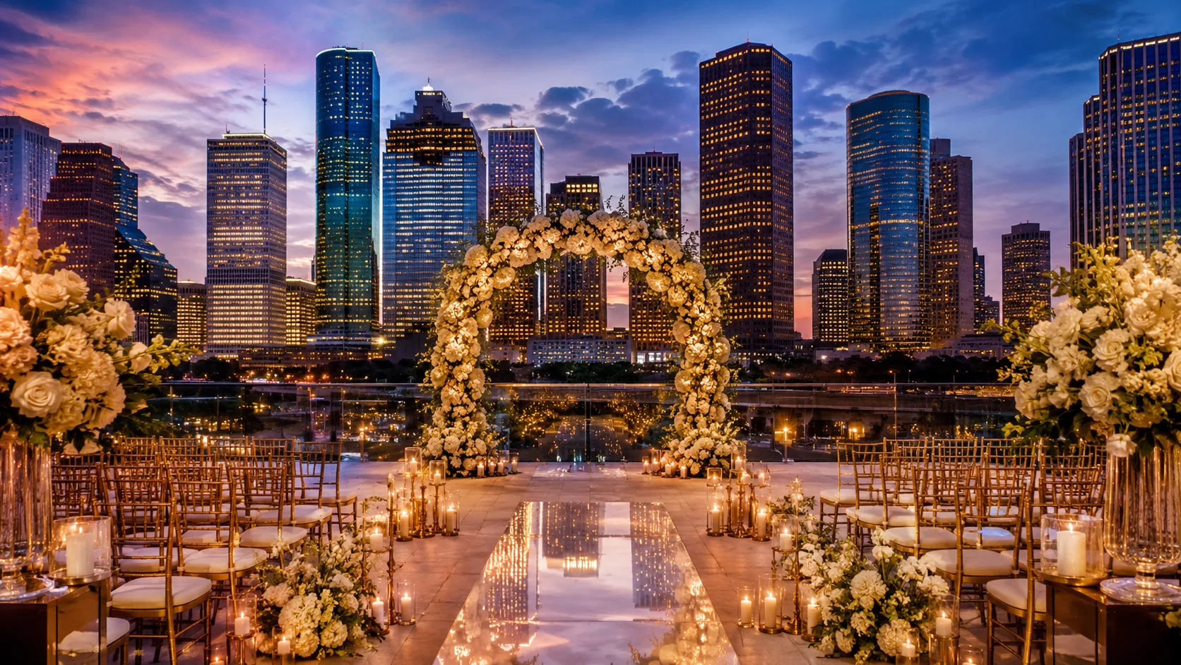Wedding ceremony setting in Dallas, Texas