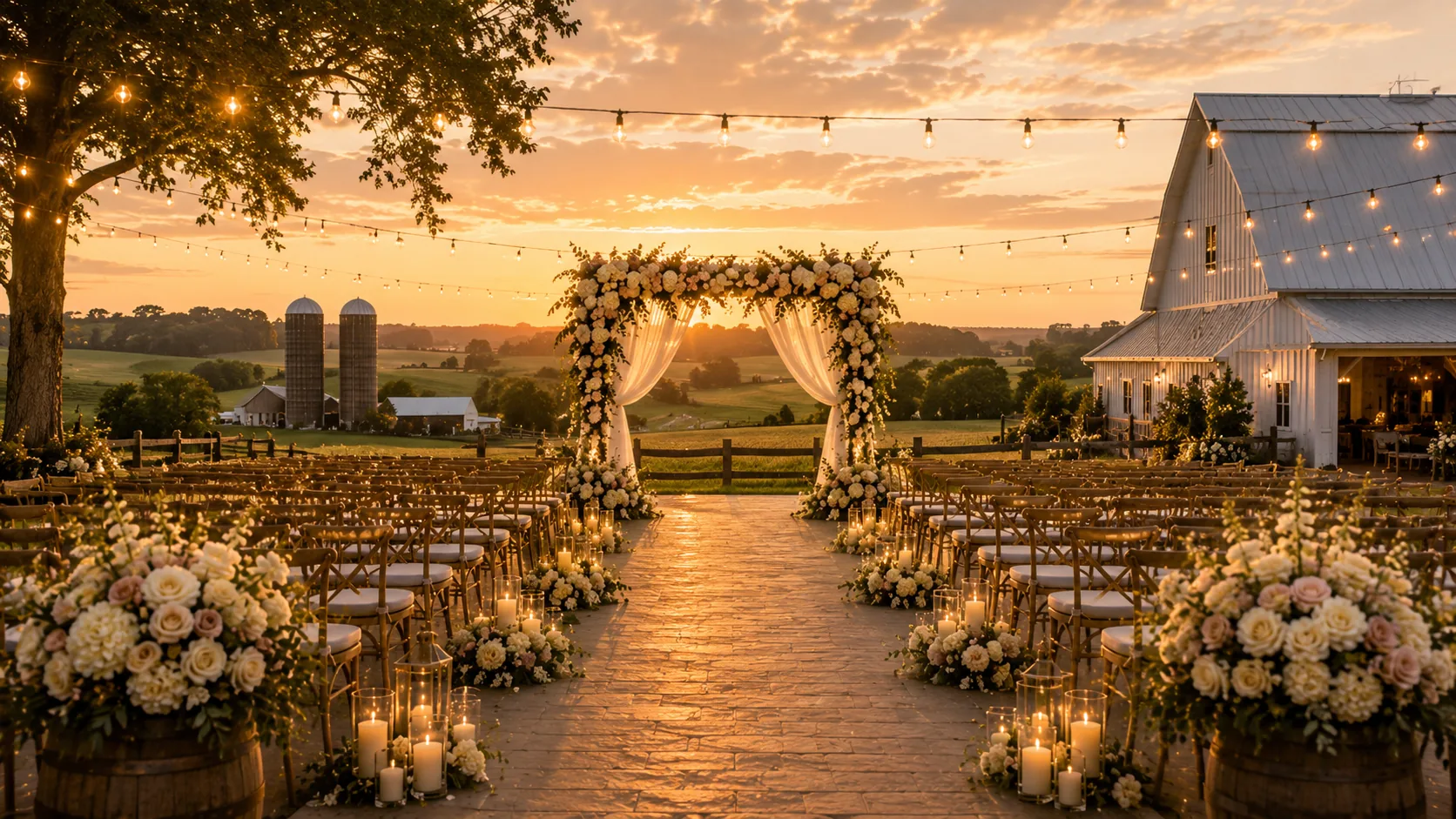 Wedding ceremony setting in Fort Worth, Texas
