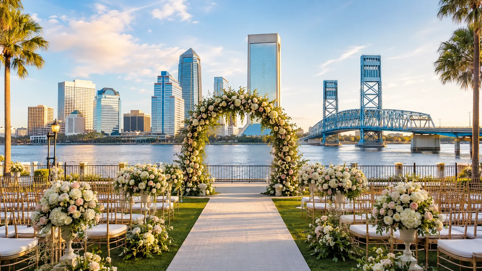 Wedding ceremony setting in Houston, Texas